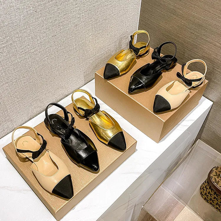 French Small Fragrant Wind Toe Cap Sandals - Bellarte Enchanté French Small Fragrant Wind Toe Cap Sandals